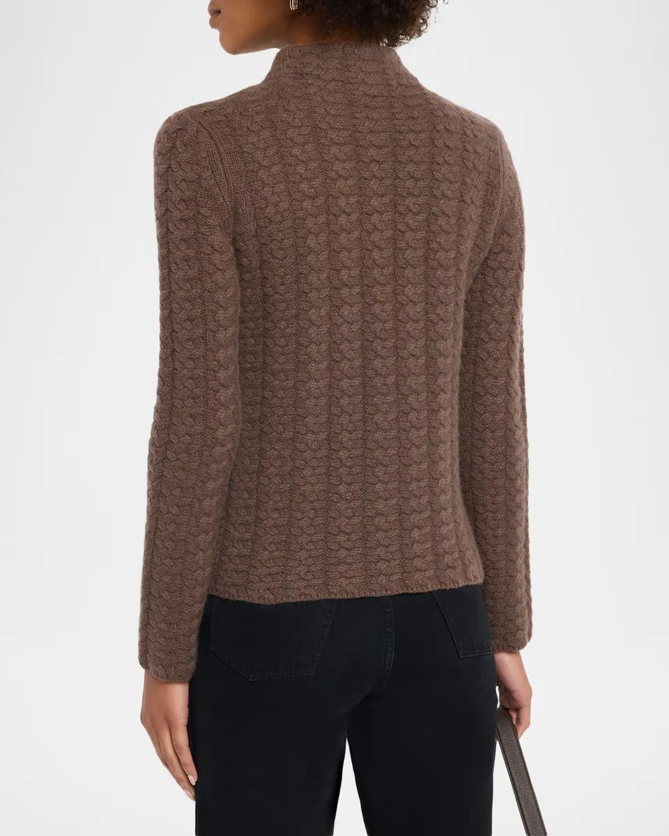 TSE Cashmere Cashmere Cable-Stitch Mock Turtleneck Sweater | Thumbnail 3 TSE Cashmere Cashmere Cable-Stitch Mock Turtleneck Sweater | Thumbnail 3