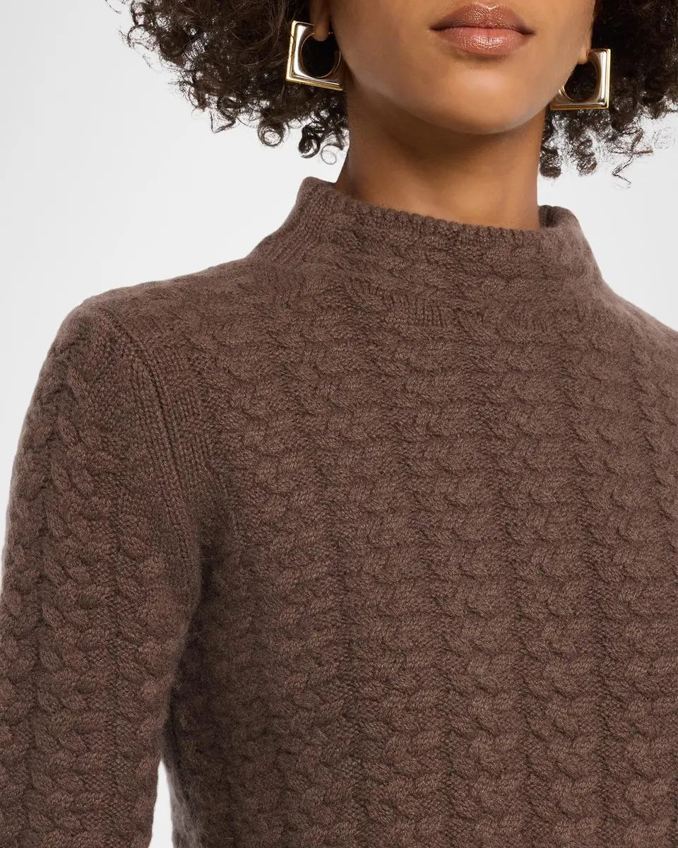 TSE Cashmere Cashmere Cable-Stitch Mock Turtleneck Sweater | Thumbnail 5 TSE Cashmere Cashmere Cable-Stitch Mock Turtleneck Sweater | Thumbnail 5