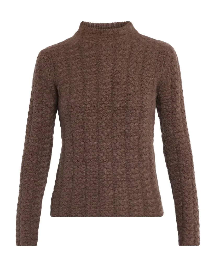 Cashmere Cable-Stitch Mock Turtleneck Sweater Cashmere Cable-Stitch Mock Turtleneck Sweater