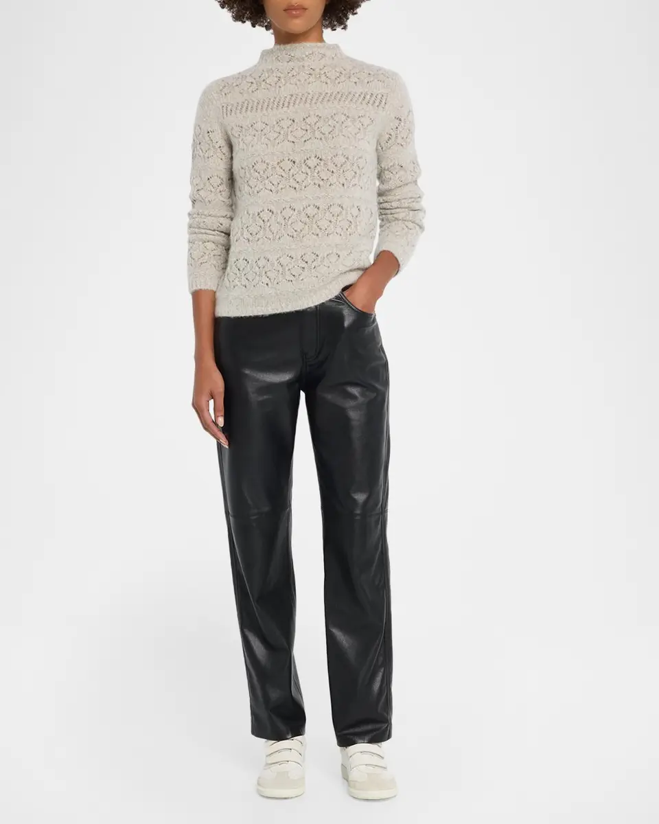 TSE Cashmere Cashmere Pointelle-Knit Mock Turtleneck Sweater | Thumbnail 2