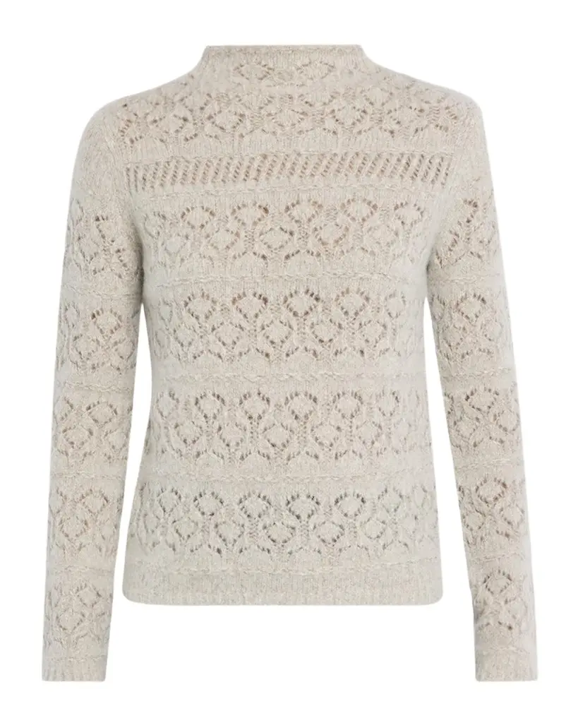 Cashmere Pointelle-Knit Mock Turtleneck Sweater Cashmere Pointelle-Knit Mock Turtleneck Sweater