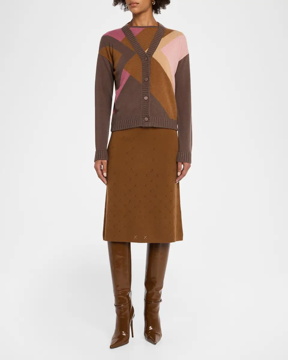 TSE Cashmere Cashmere Geometric Intarsia Cardigan | Thumbnail 2 TSE Cashmere Cashmere Geometric Intarsia Cardigan | Thumbnail 2