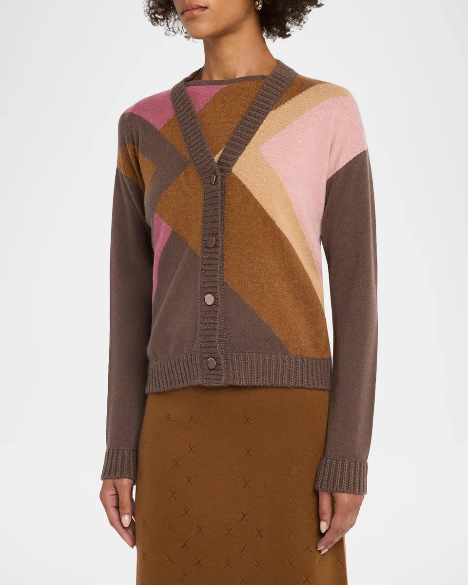 TSE Cashmere Cashmere Geometric Intarsia Cardigan | Thumbnail 4 TSE Cashmere Cashmere Geometric Intarsia Cardigan | Thumbnail 4