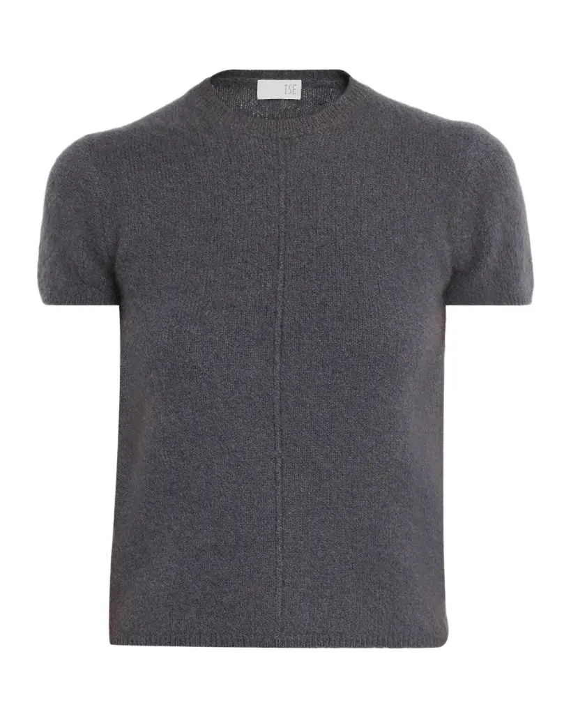 TSE Cashmere Boucle Cashmere Short-Sleeve Sweater