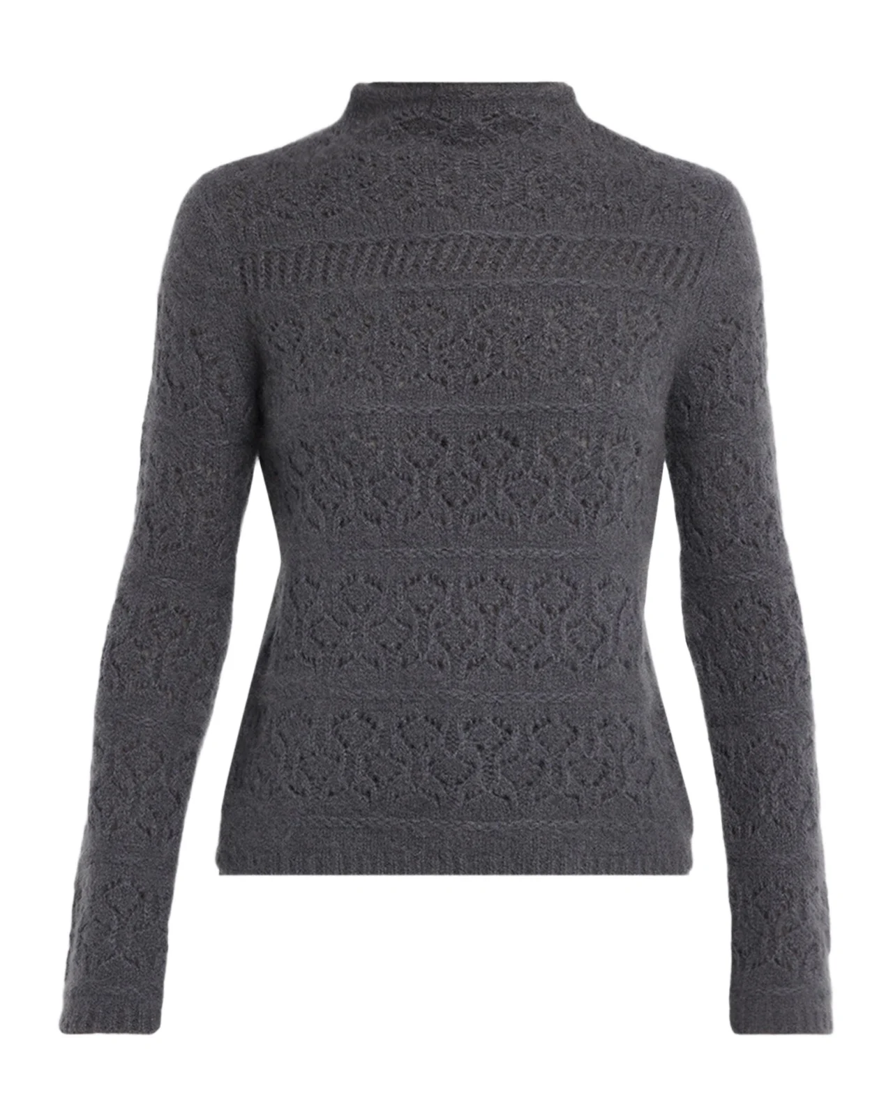 Cashmere Pointelle-Knit Mock Turtleneck Sweater