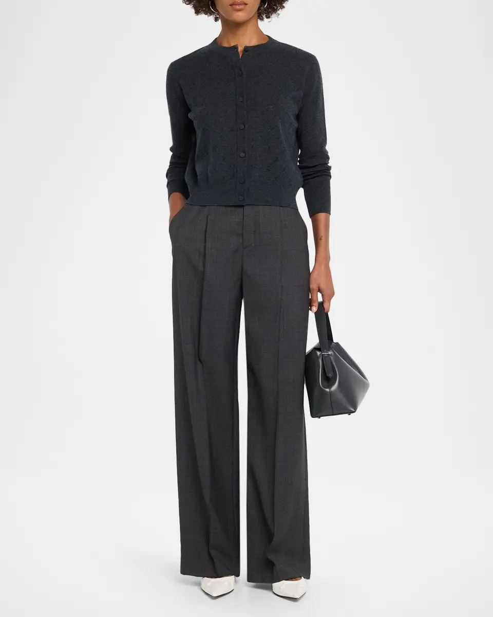 TSE Cashmere Cashmere Pointelle-Knit Crewneck Cardigan | Thumbnail 2 TSE Cashmere Cashmere Pointelle-Knit Crewneck Cardigan | Thumbnail 2