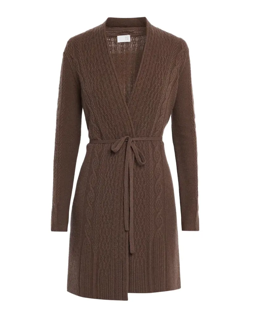 TSE Cashmere Cashmere Cable-Knit Wrap Cardigan
