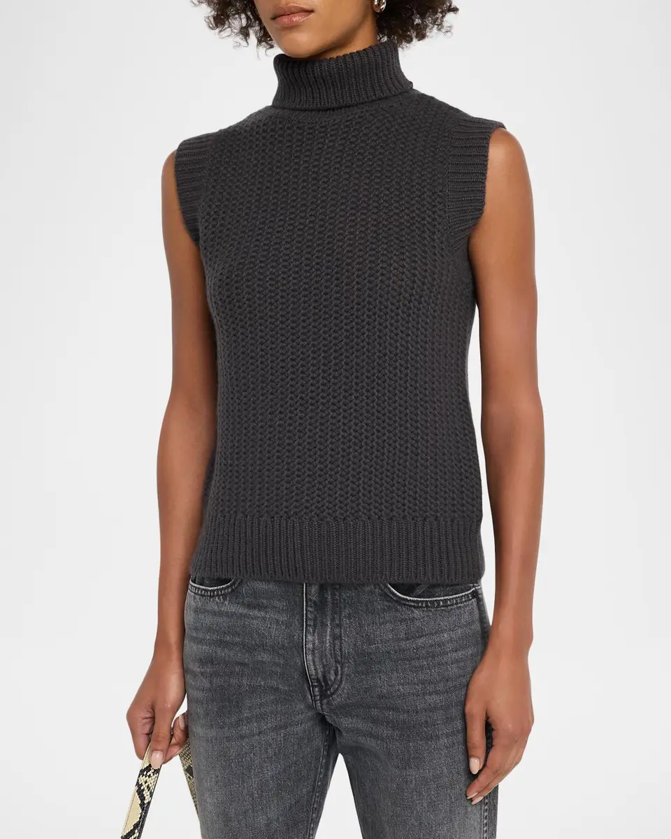 TSE Cashmere Cashmere Sleeveless Turtleneck Sweater | Thumbnail 4 TSE Cashmere Cashmere Sleeveless Turtleneck Sweater | Thumbnail 4