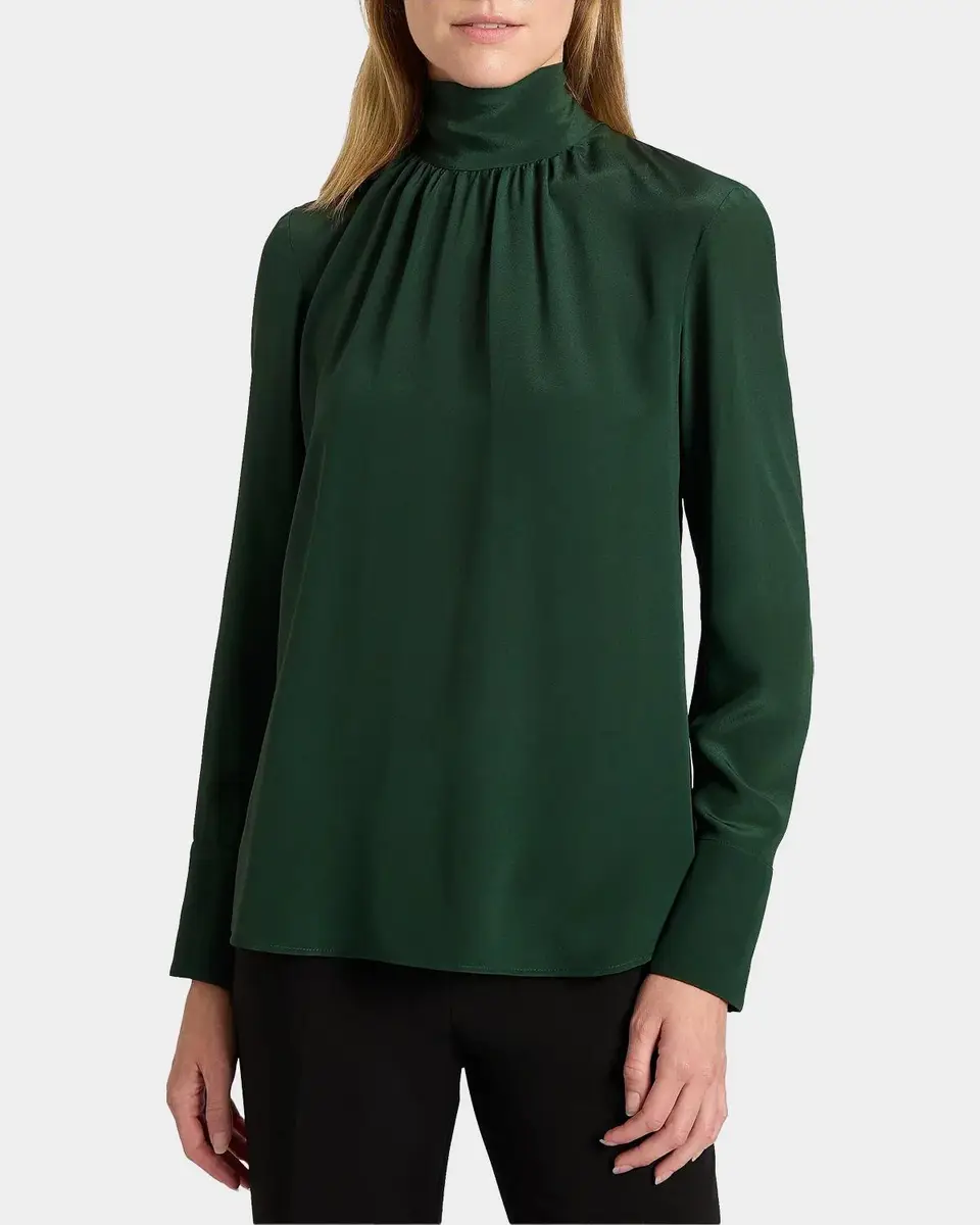 Santorelli Silk Turtleneck Blouse | Thumbnail 4 Santorelli Silk Turtleneck Blouse | Thumbnail 4
