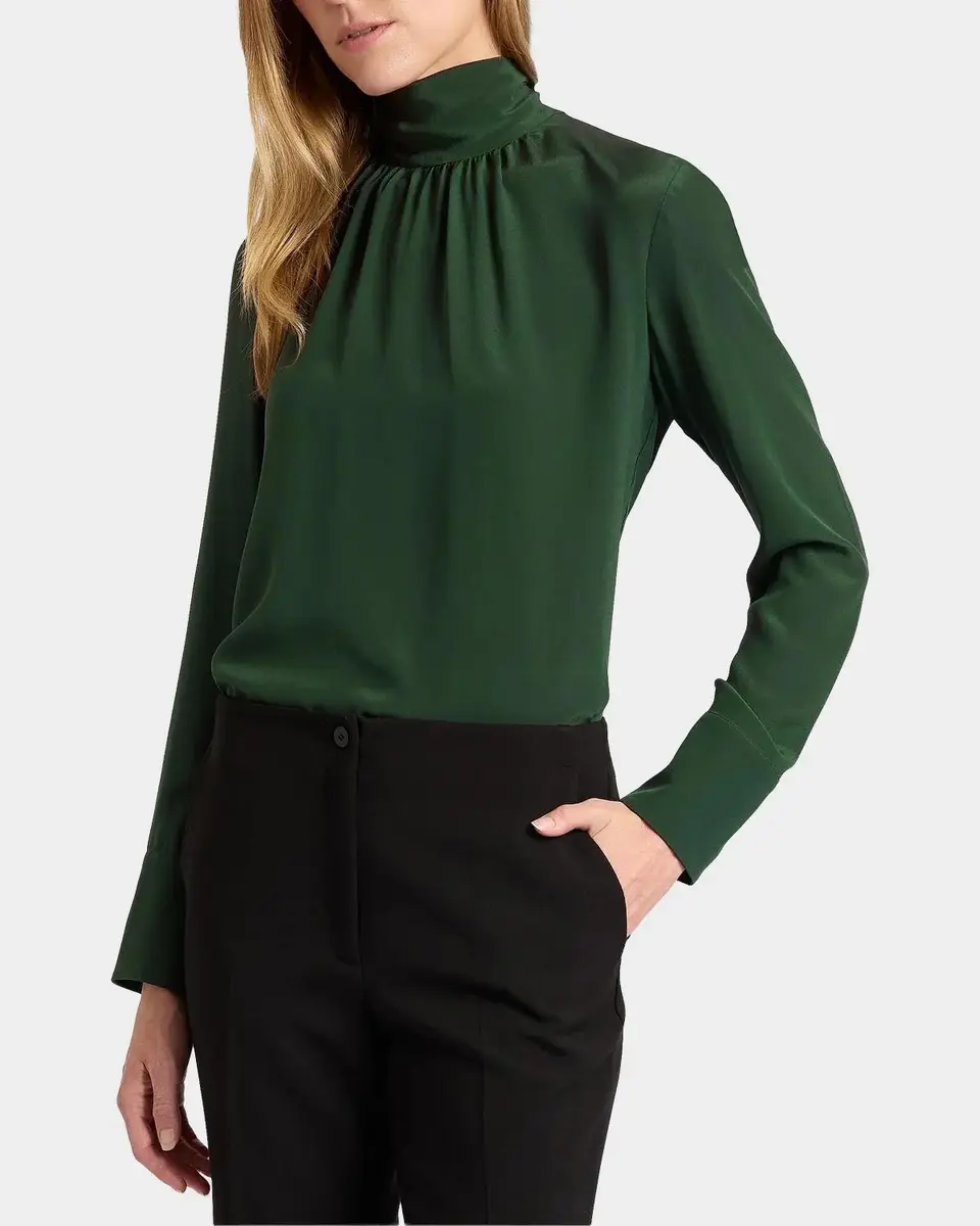 Santorelli Silk Turtleneck Blouse | Thumbnail 6 Santorelli Silk Turtleneck Blouse | Thumbnail 6