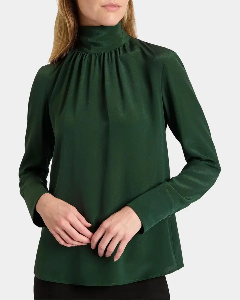Santorelli Silk Turtleneck Blouse | Thumbnail 7 Santorelli Silk Turtleneck Blouse | Thumbnail 7