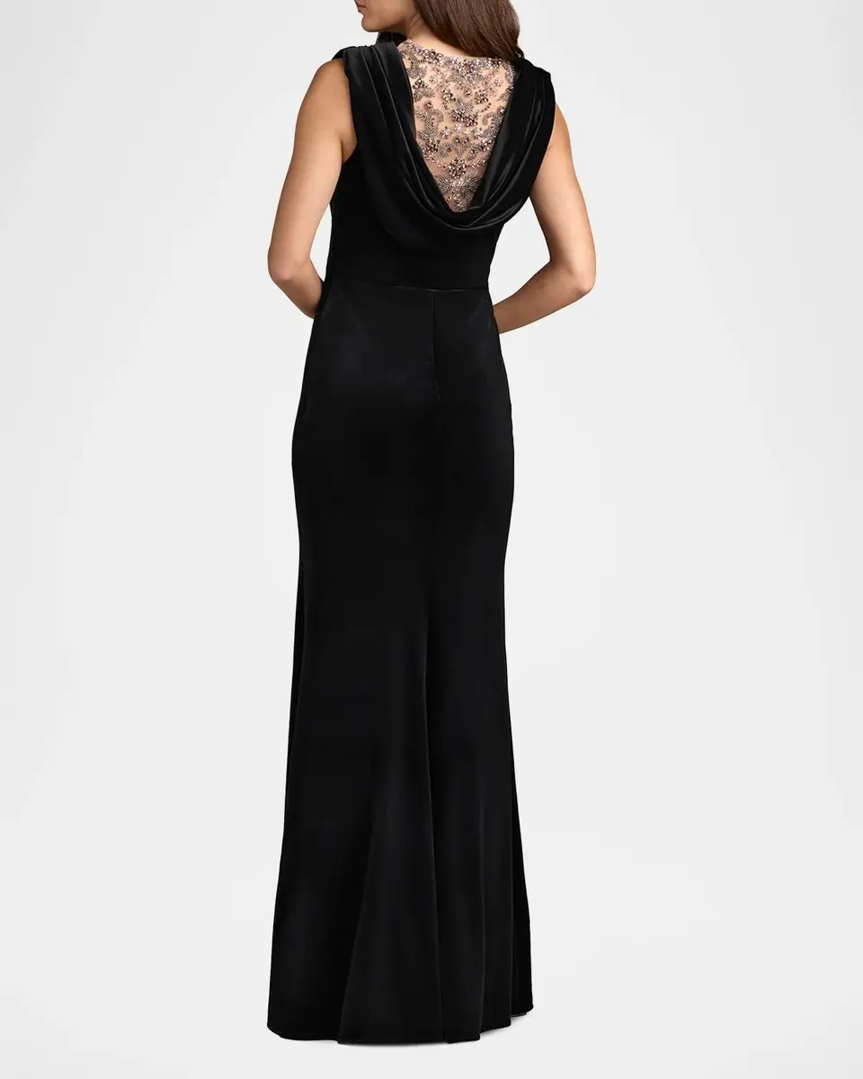 Mac Duggal Embellished Velvet Mermaid Gown | Thumbnail 3 Mac Duggal Embellished Velvet Mermaid Gown | Thumbnail 3