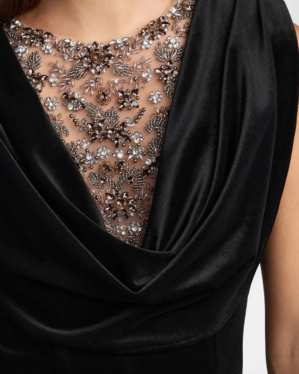Mac Duggal Embellished Velvet Mermaid Gown | Thumbnail 4 Mac Duggal Embellished Velvet Mermaid Gown | Thumbnail 4