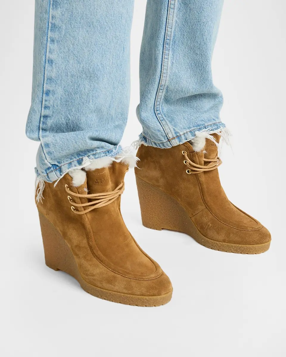 Isabel Marant Cylia Shearling-Trim Suede Ankle Boots | Thumbnail 2 Isabel Marant Cylia Shearling-Trim Suede Ankle Boots | Thumbnail 2