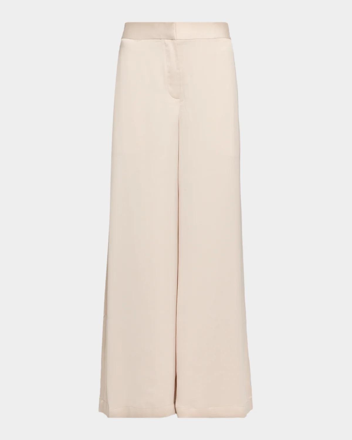 Arlan Satin Wide-Leg High-Rise Pants Arlan Satin Wide-Leg High-Rise Pants