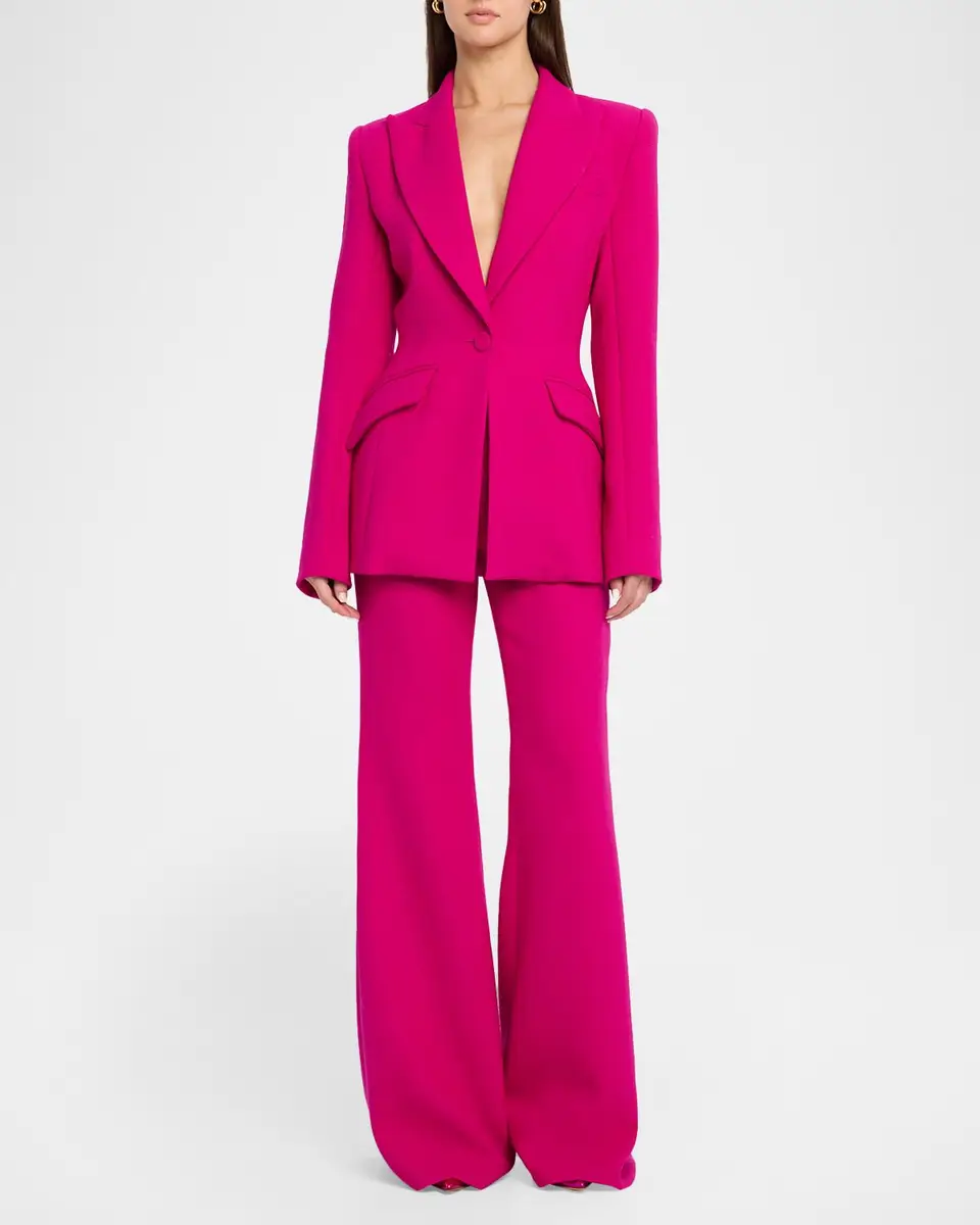 Sergio Hudson Crepe Single-Breasted Blazer | Thumbnail 2