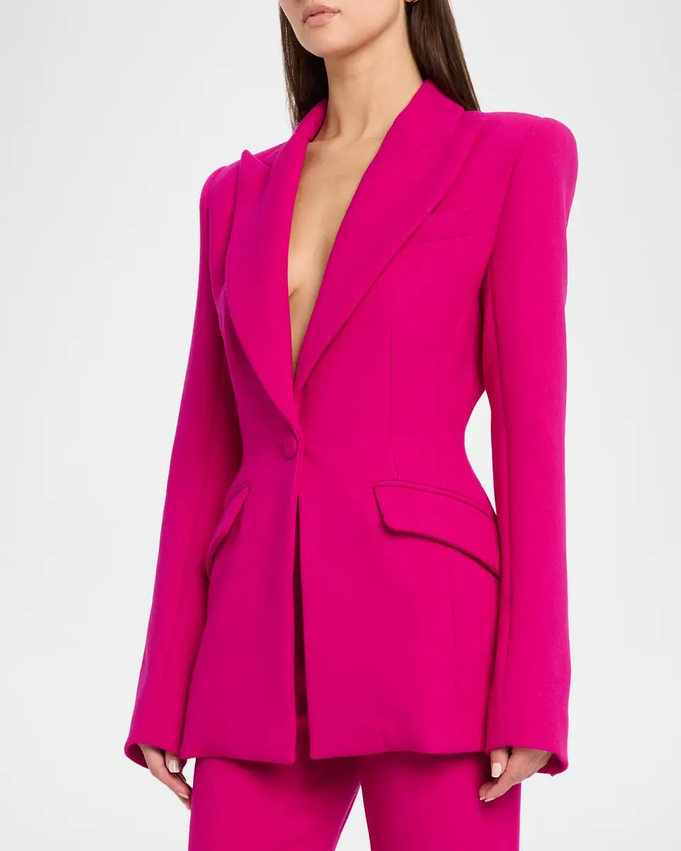 Sergio Hudson Crepe Single-Breasted Blazer | Thumbnail 4