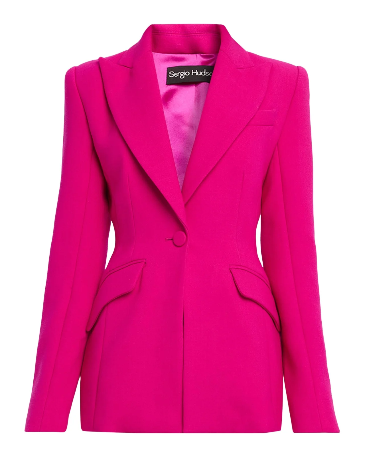 Sergio Hudson Crepe Single-Breasted Blazer