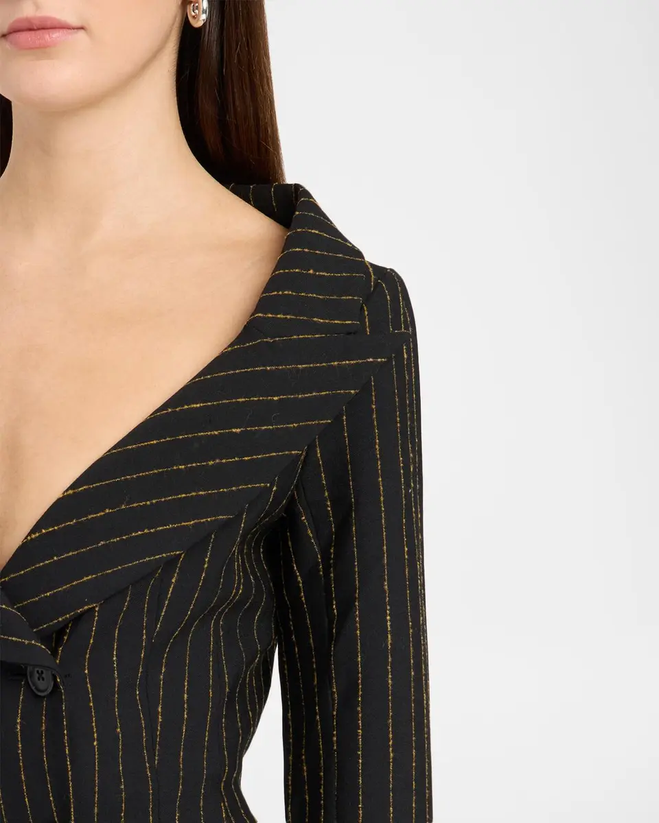 Sergio Hudson Pinstriped Double-Breasted Blazer | Thumbnail 5 Sergio Hudson Pinstriped Double-Breasted Blazer | Thumbnail 5