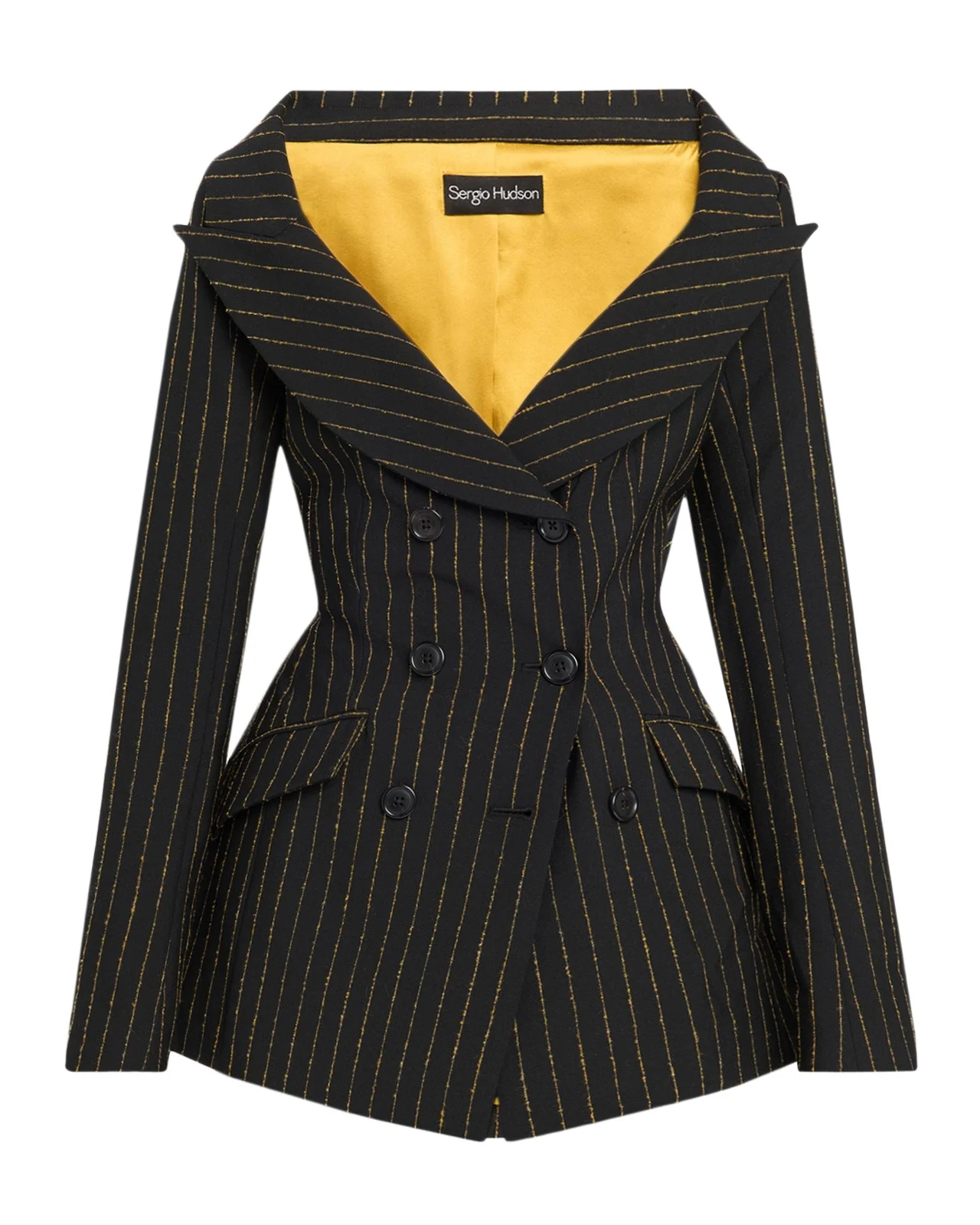 Pinstriped Double-Breasted Blazer Pinstriped Double-Breasted Blazer