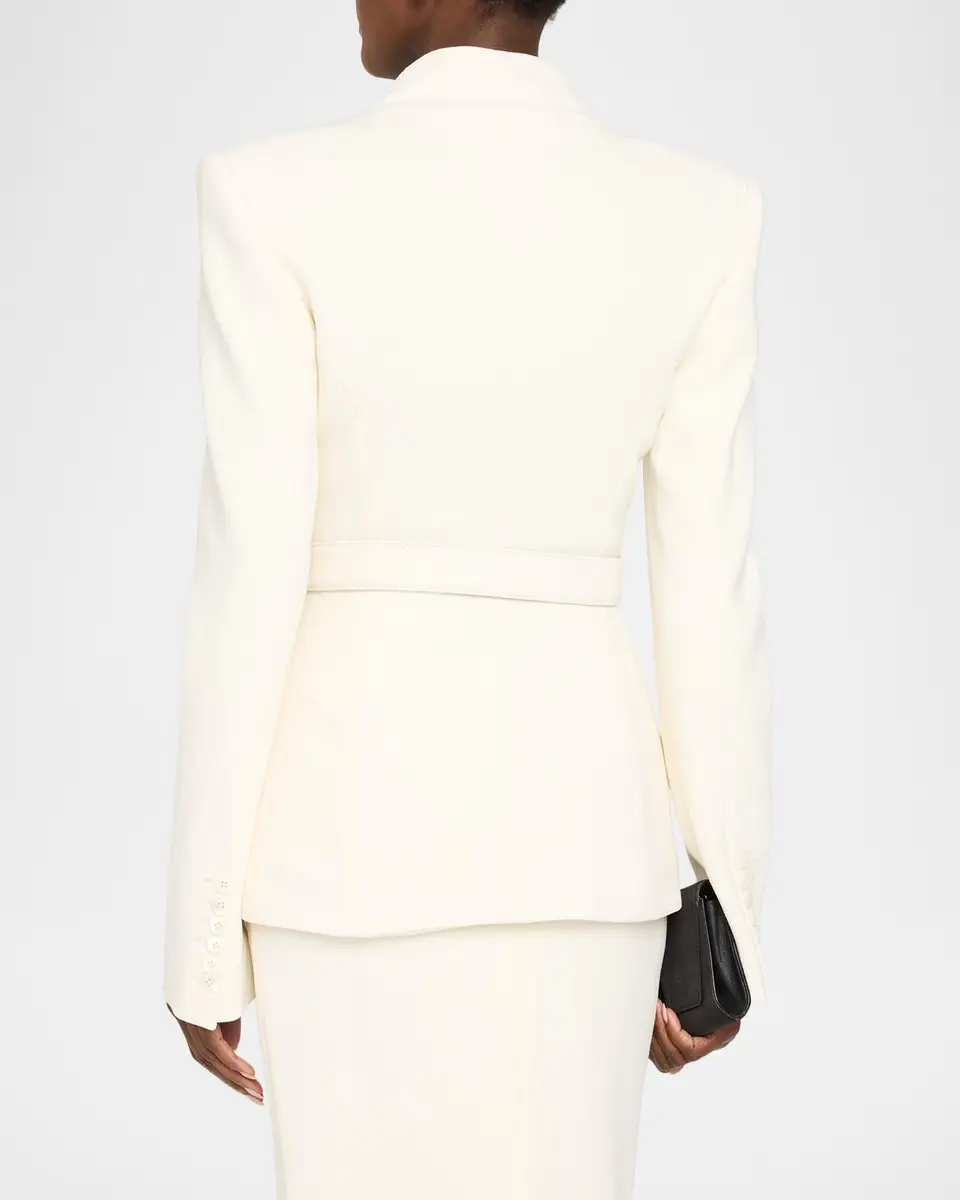 Sergio Hudson Collarless Slim Tailored Wool-Blend Jacket | Thumbnail 3 Sergio Hudson Collarless Slim Tailored Wool-Blend Jacket | Thumbnail 3