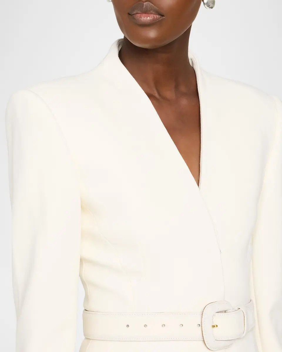 Sergio Hudson Collarless Slim Tailored Wool-Blend Jacket | Thumbnail 5 Sergio Hudson Collarless Slim Tailored Wool-Blend Jacket | Thumbnail 5