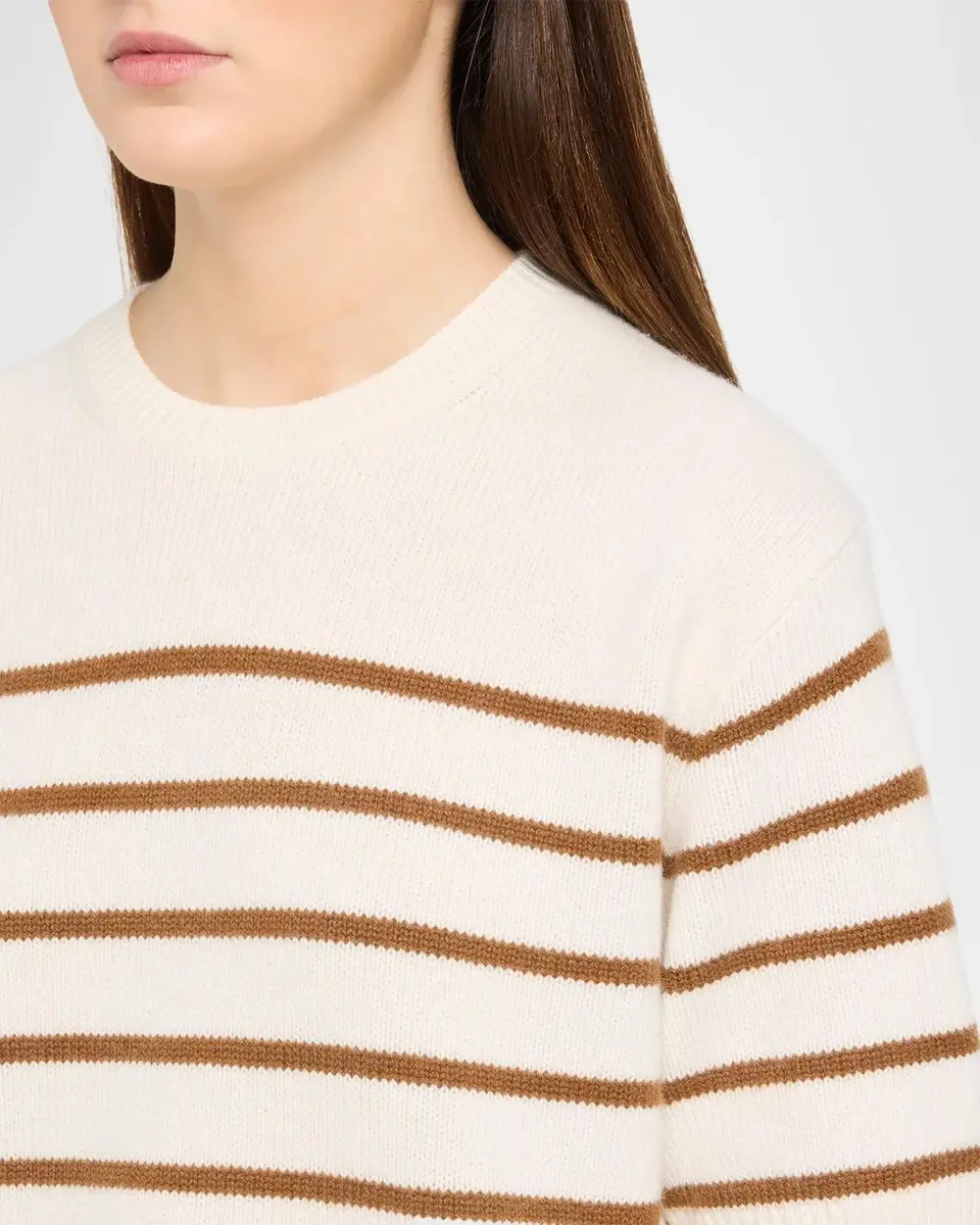 Theory Striped Cashmere Crop Short-Sleeve Sweater | Thumbnail 5 Theory Striped Cashmere Crop Short-Sleeve Sweater | Thumbnail 5
