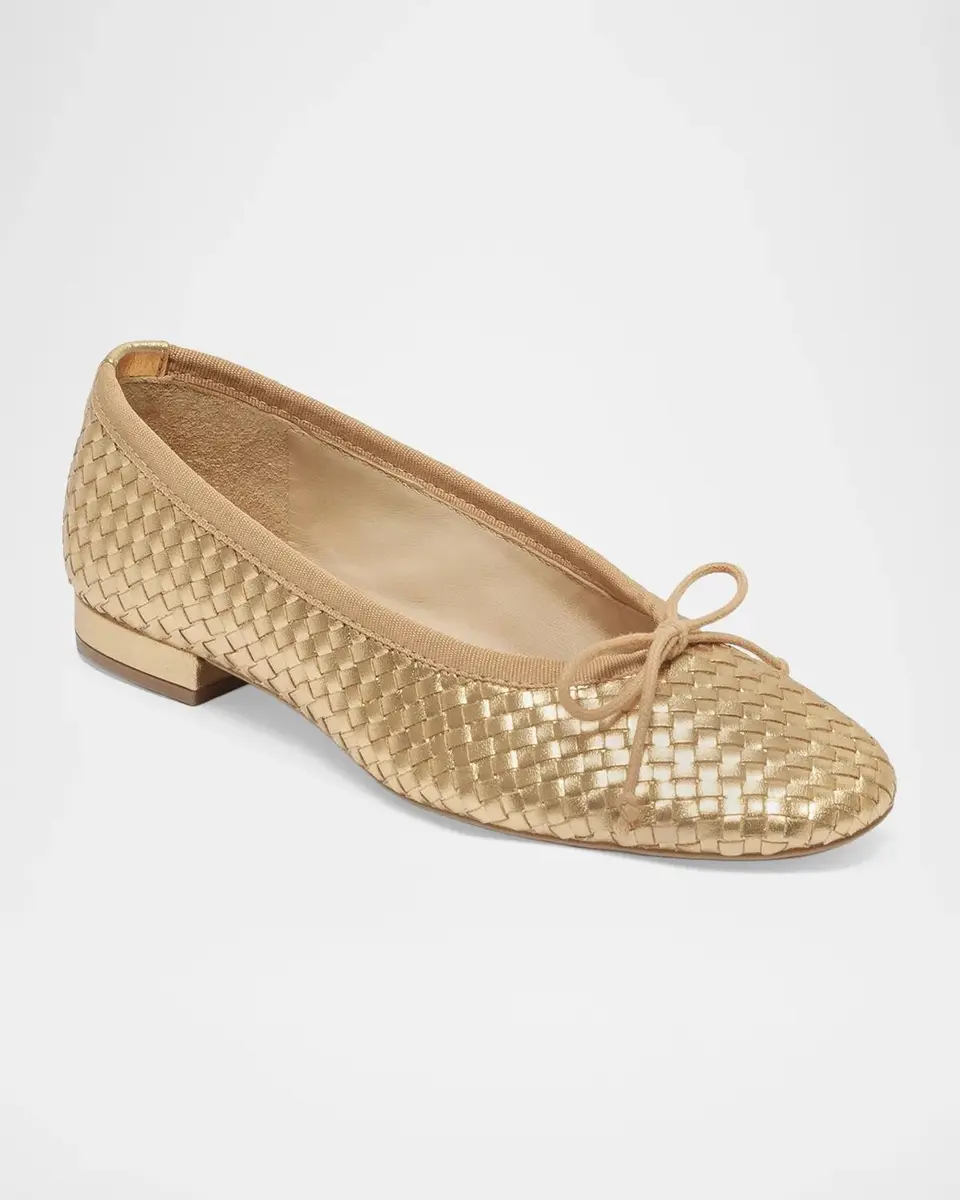 Bernardo Blanche Woven Metallic Leather Ballerina Flats | Thumbnail 2 Bernardo Blanche Woven Metallic Leather Ballerina Flats | Thumbnail 2