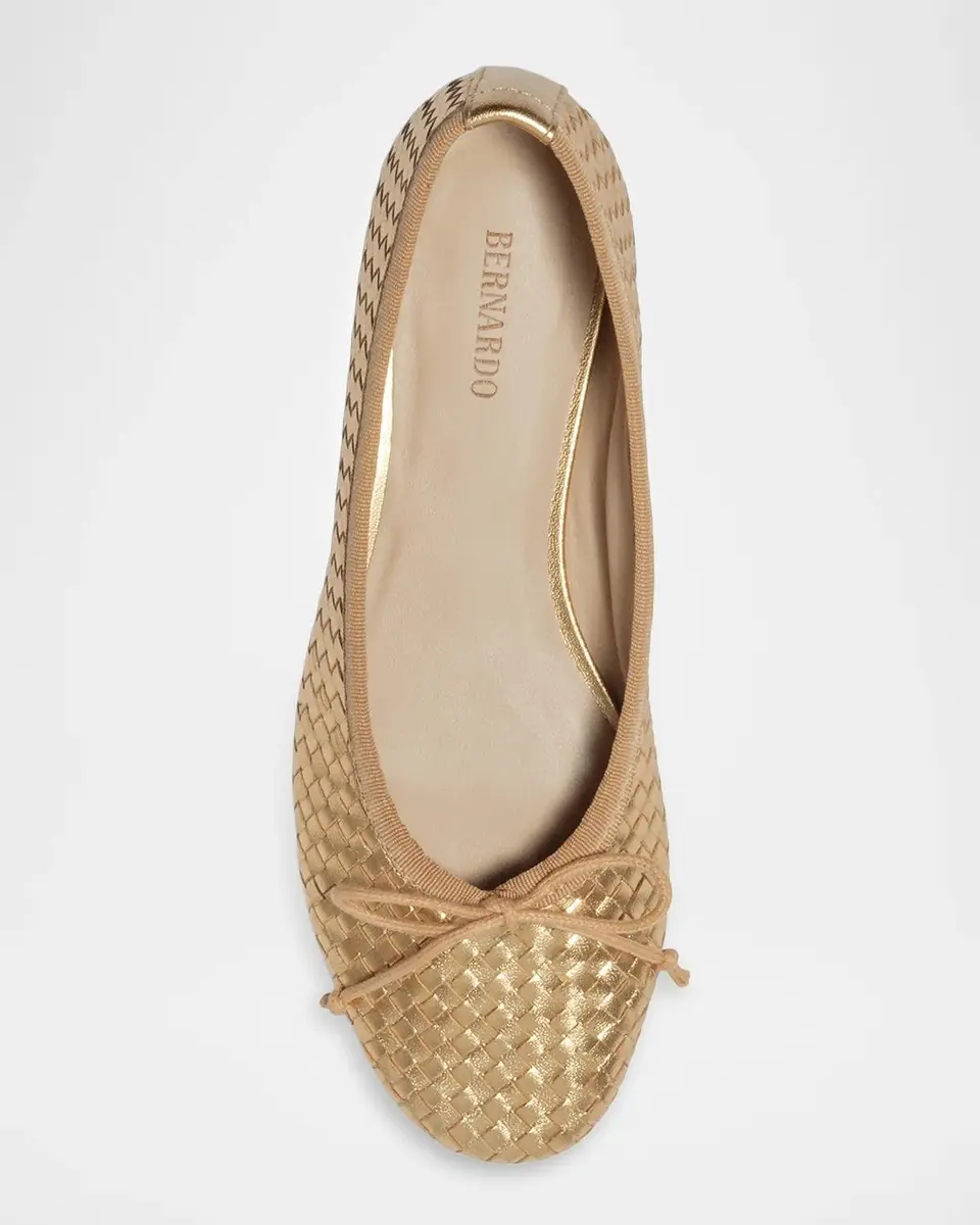 Bernardo Blanche Woven Metallic Leather Ballerina Flats | Thumbnail 3 Bernardo Blanche Woven Metallic Leather Ballerina Flats | Thumbnail 3