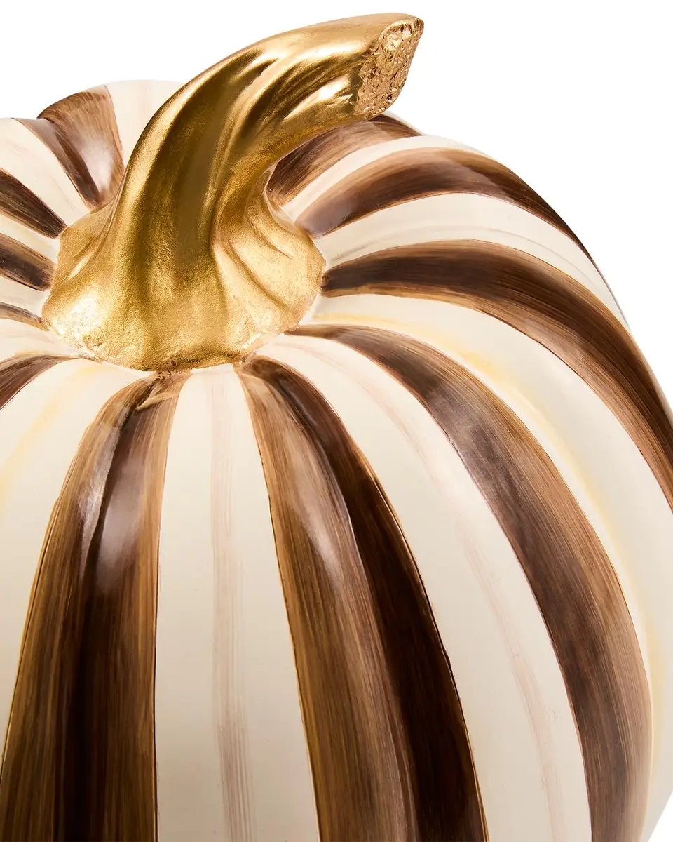 MacKenzie-Childs Medium Chocolate Stripe Resin Pumpkin | Thumbnail 4 MacKenzie-Childs Medium Chocolate Stripe Resin Pumpkin | Thumbnail 4
