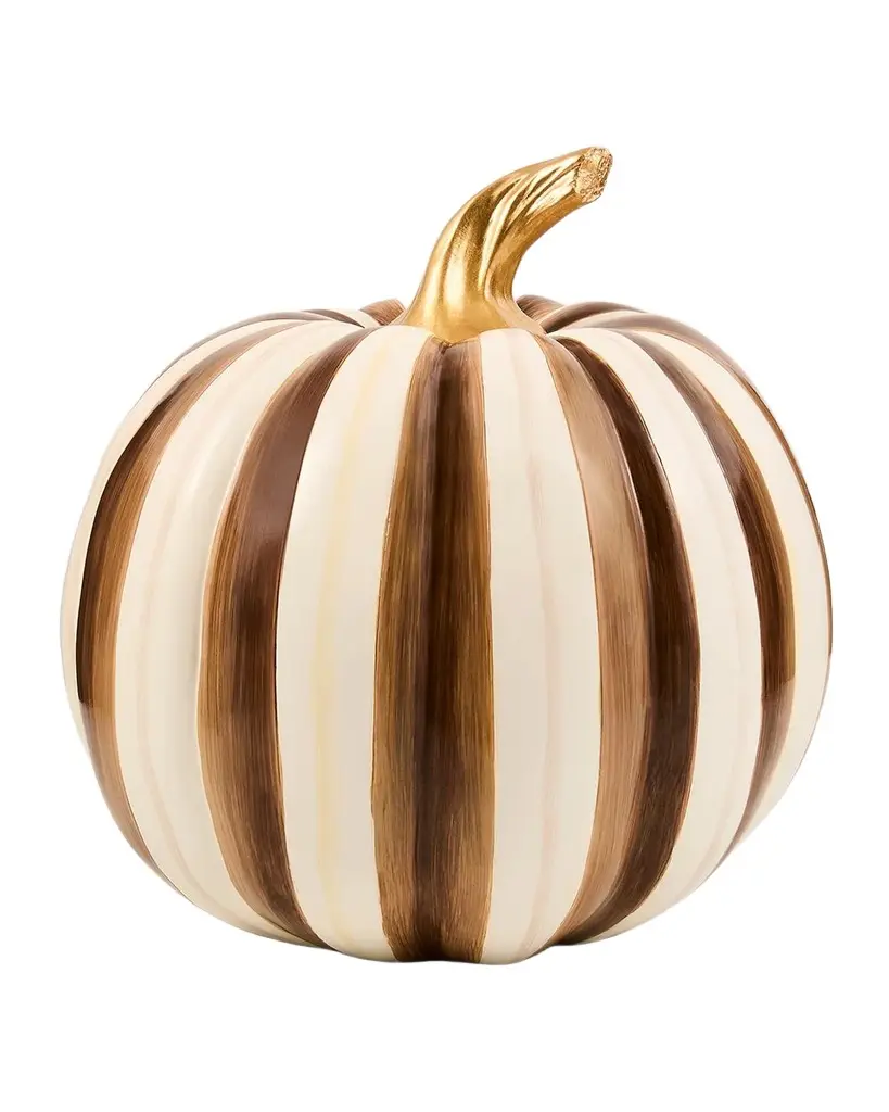 Medium Chocolate Stripe Resin Pumpkin Medium Chocolate Stripe Resin Pumpkin