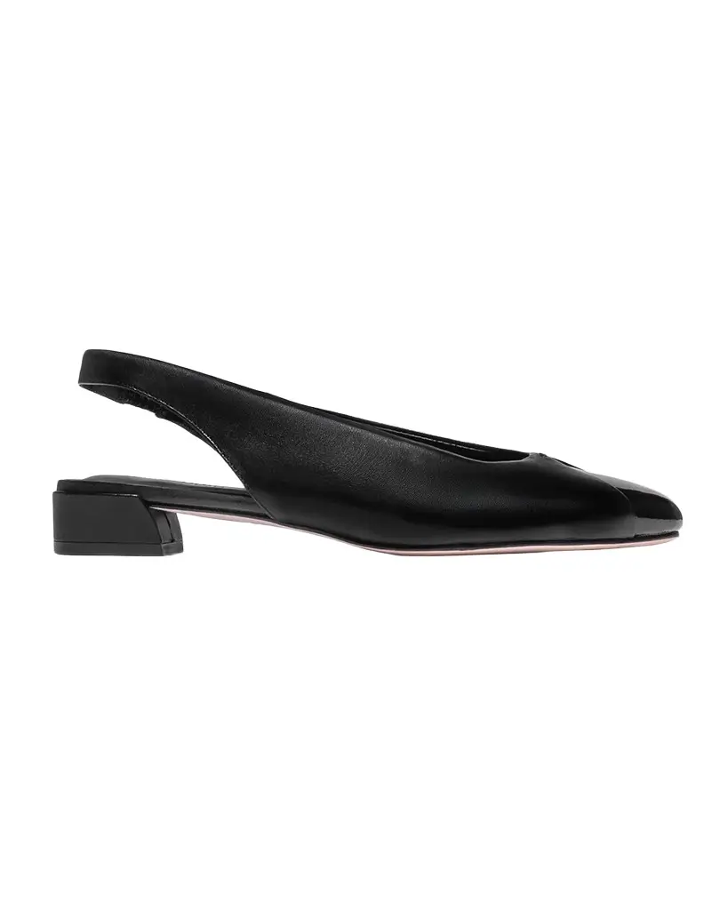 Nia Mixed Leather Slingback Flats