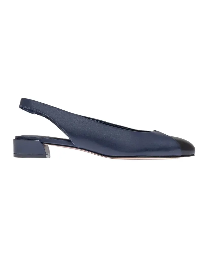 Nia Mixed Leather Slingback Flats