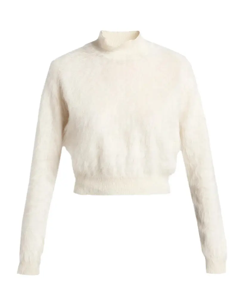 Soft Mohair-Silk Crop Turtleneck Sweater Soft Mohair-Silk Crop Turtleneck Sweater