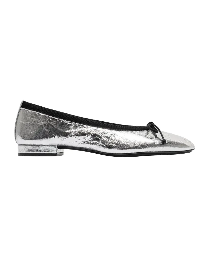 Barbara Crinkle Metallic Leather Ballerina Flats Barbara Crinkle Metallic Leather Ballerina Flats