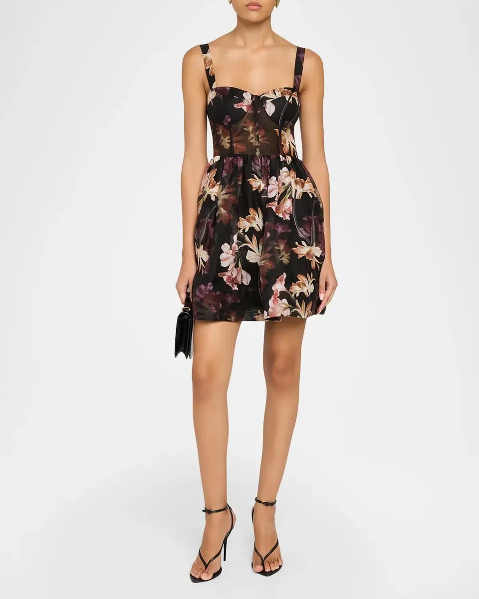 Cara Cara Pheobe Woodland-Print Bustier Mini Dress | Thumbnail 2 Cara Cara Pheobe Woodland-Print Bustier Mini Dress | Thumbnail 2
