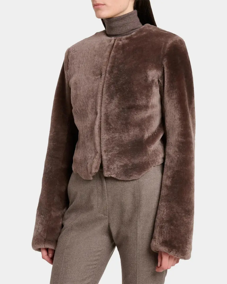 Gabriela Hearst Hermera Collarless Lamb Shearling Crop Bolero Jacket | Thumbnail 4 Gabriela Hearst Hermera Collarless Lamb Shearling Crop Bolero Jacket | Thumbnail 4