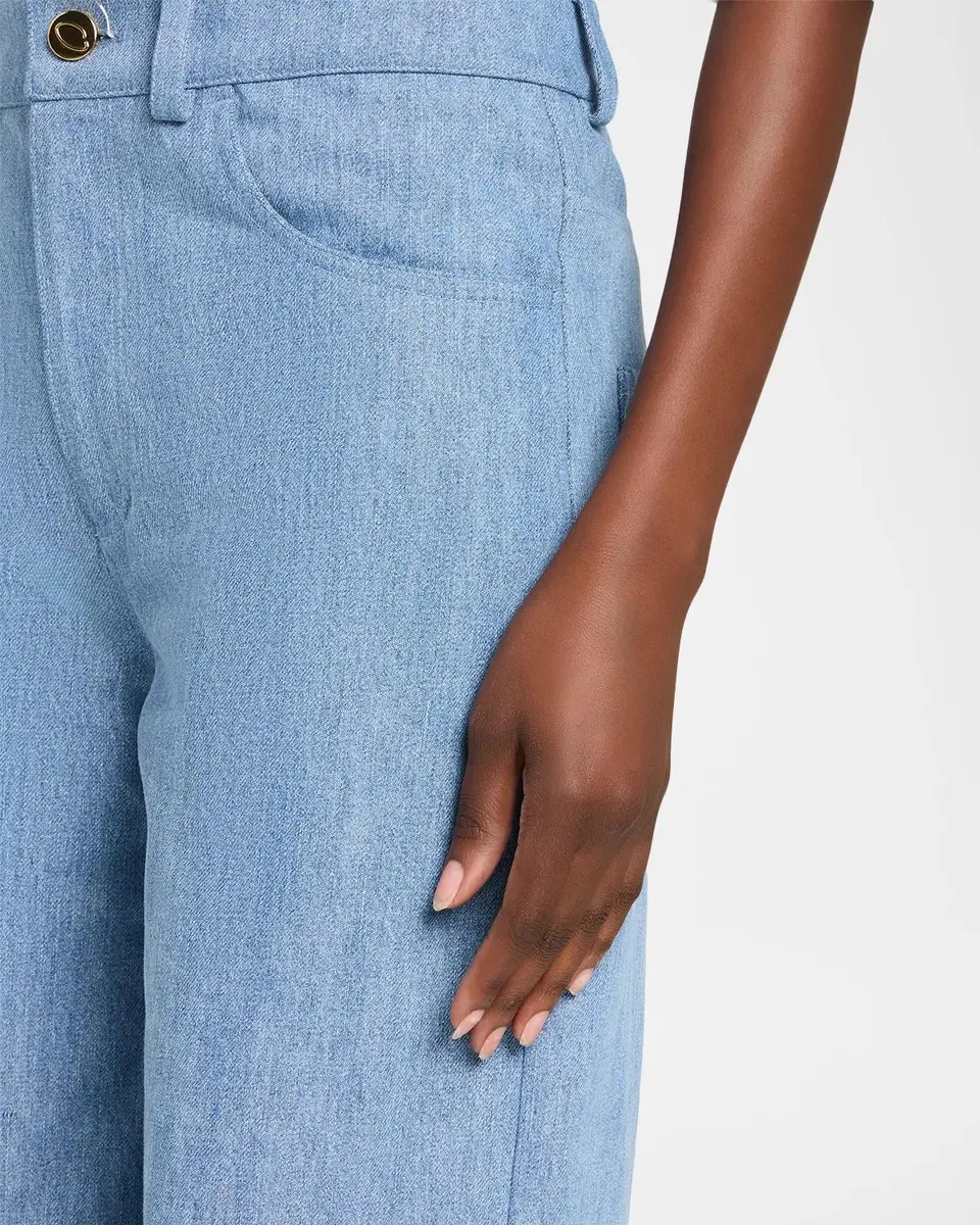 Oscar de la Renta Mid-Rise Denim Straight-Leg Pants | Thumbnail 5 Oscar de la Renta Mid-Rise Denim Straight-Leg Pants | Thumbnail 5