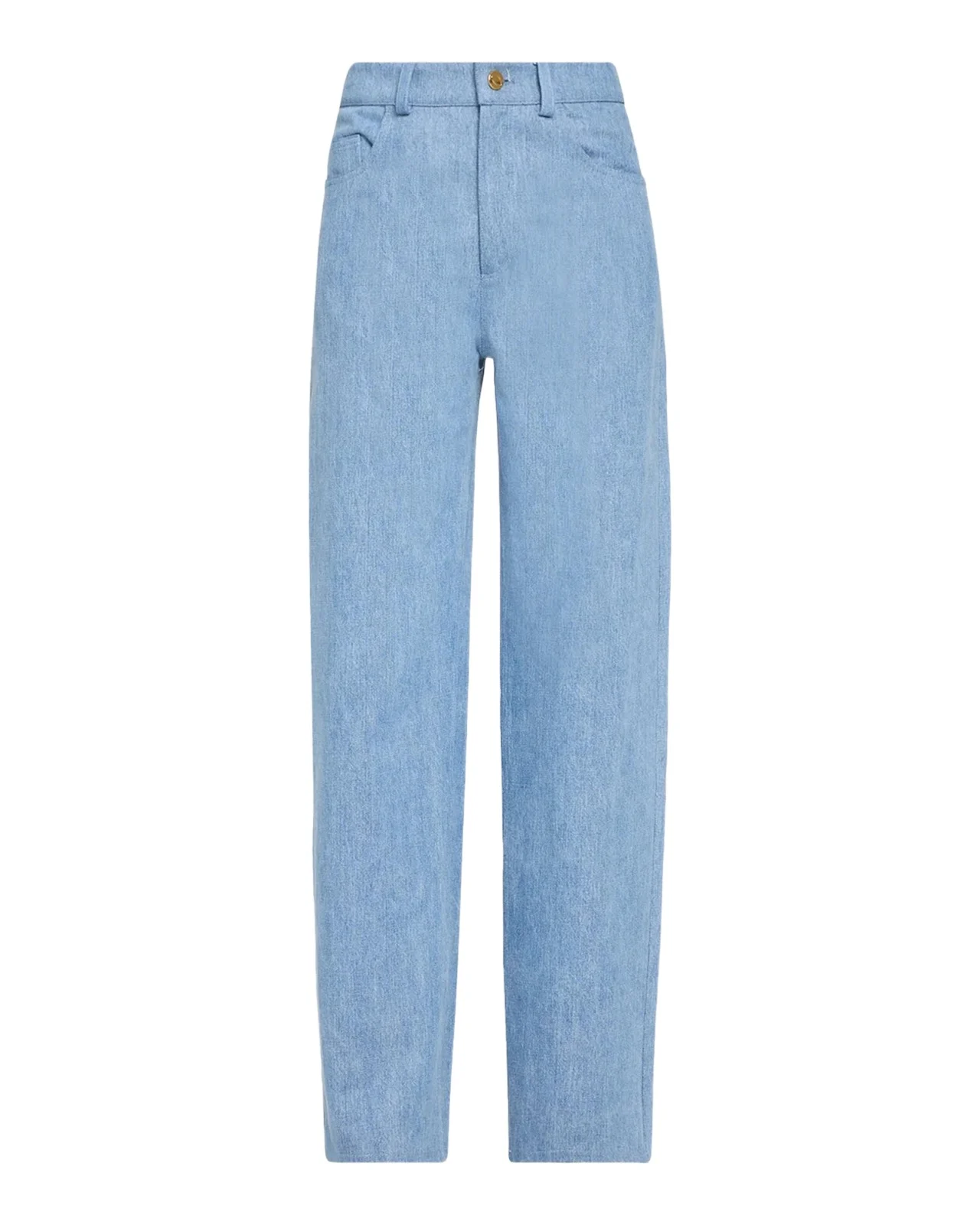 Oscar de la Renta Mid-Rise Denim Straight-Leg Pants