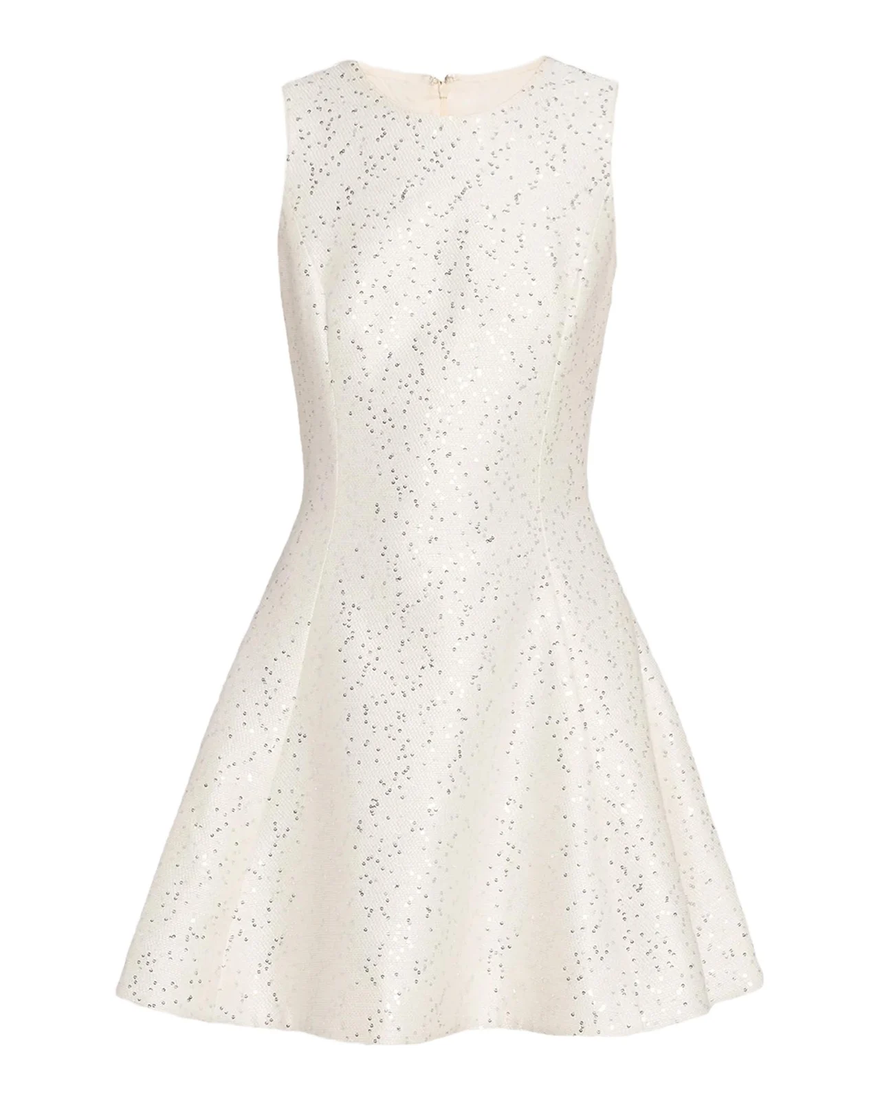 Sleeveless Sequined Tweed Mini Dress