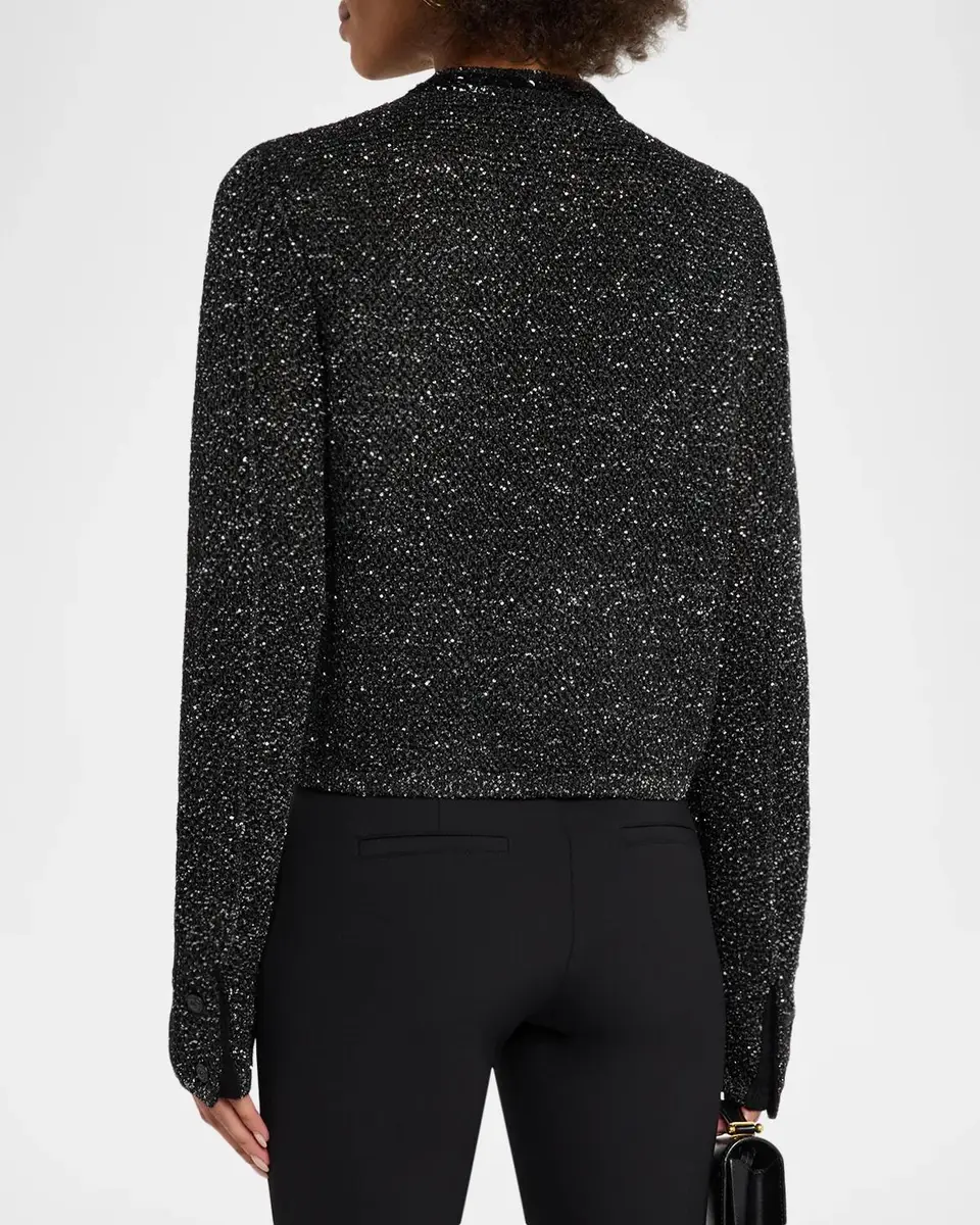 Milly Reece Metallic Button-Front Cardigan | Thumbnail 3 Milly Reece Metallic Button-Front Cardigan | Thumbnail 3