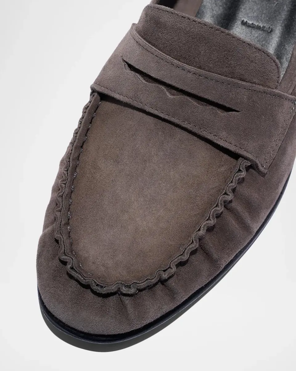aeyde Aldous 40MM Suede Penny Loafers | Thumbnail 2 aeyde Aldous 40MM Suede Penny Loafers | Thumbnail 2