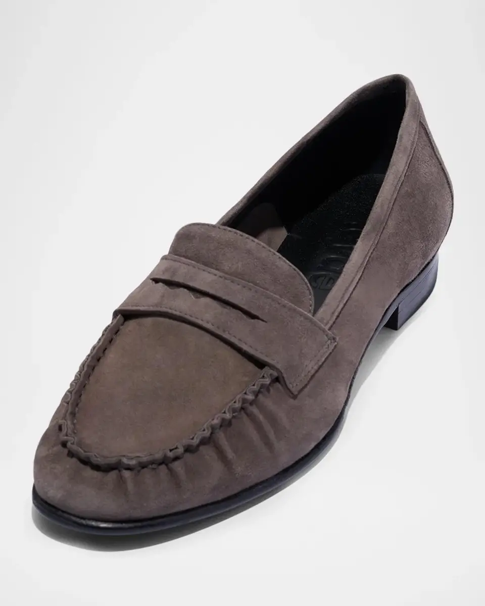 aeyde Aldous 40MM Suede Penny Loafers | Thumbnail 4 aeyde Aldous 40MM Suede Penny Loafers | Thumbnail 4