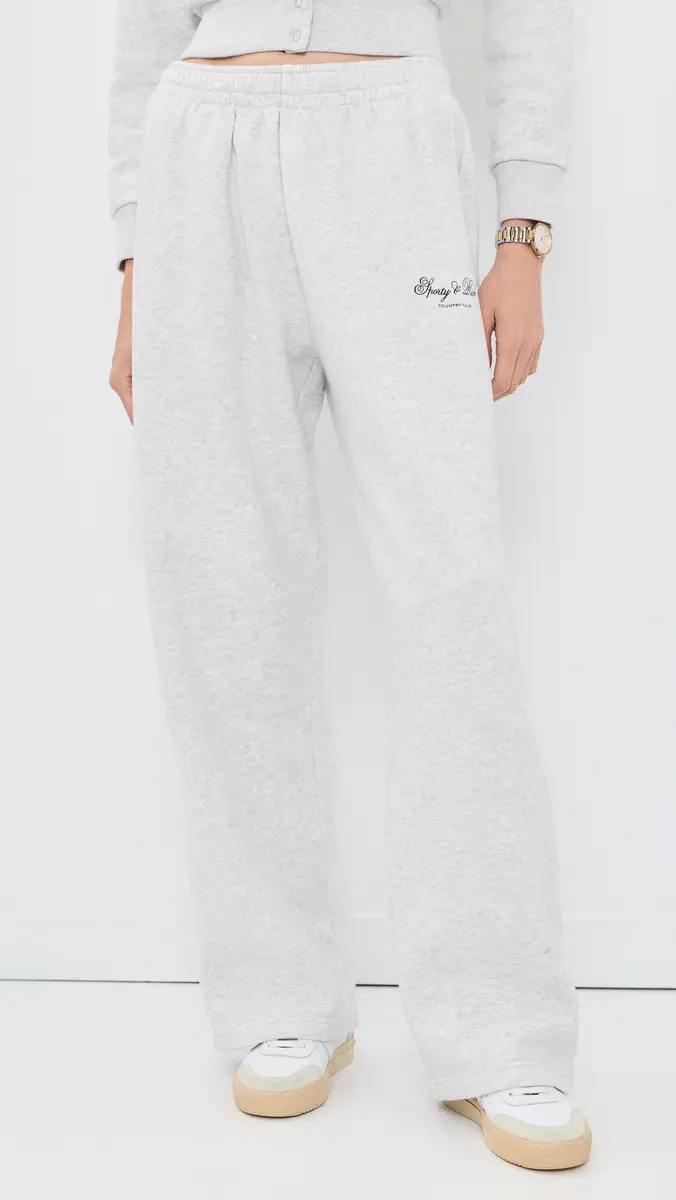 Sporty & Rich Basilo Club Script Wide Sweatpants | Thumbnail 2 Sporty & Rich Basilo Club Script Wide Sweatpants | Thumbnail 2