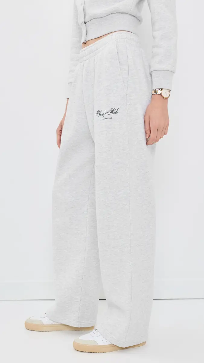 Sporty & Rich Basilo Club Script Wide Sweatpants | Thumbnail 4 Sporty & Rich Basilo Club Script Wide Sweatpants | Thumbnail 4