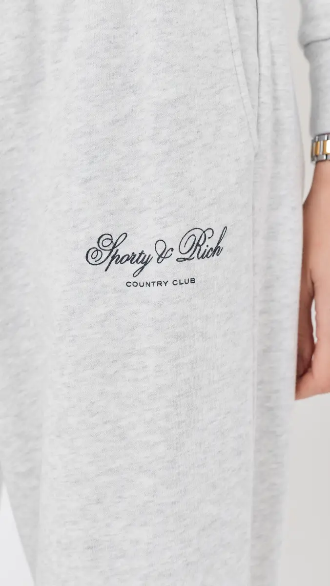 Sporty & Rich Basilo Club Script Wide Sweatpants | Thumbnail 6 Sporty & Rich Basilo Club Script Wide Sweatpants | Thumbnail 6