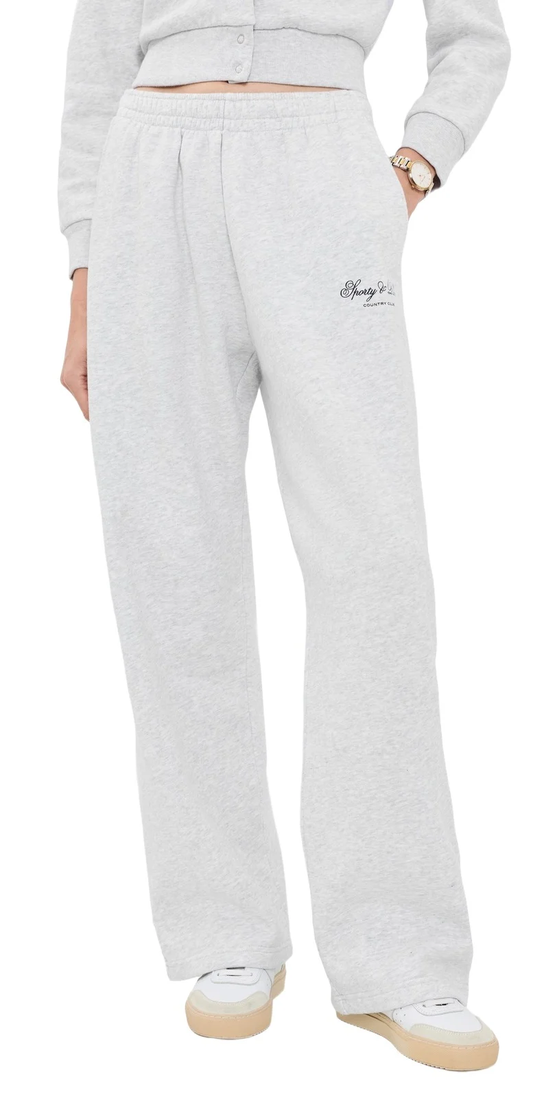 Sporty & Rich Basilo Club Script Wide Sweatpants