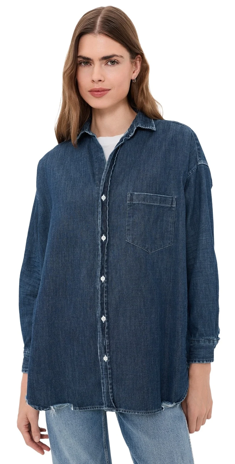 FRANK & EILEEN Oversized Denim Button Up Shirt