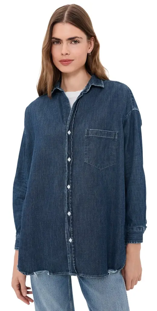 FRANK & EILEEN Oversized Denim Button Up Shirt