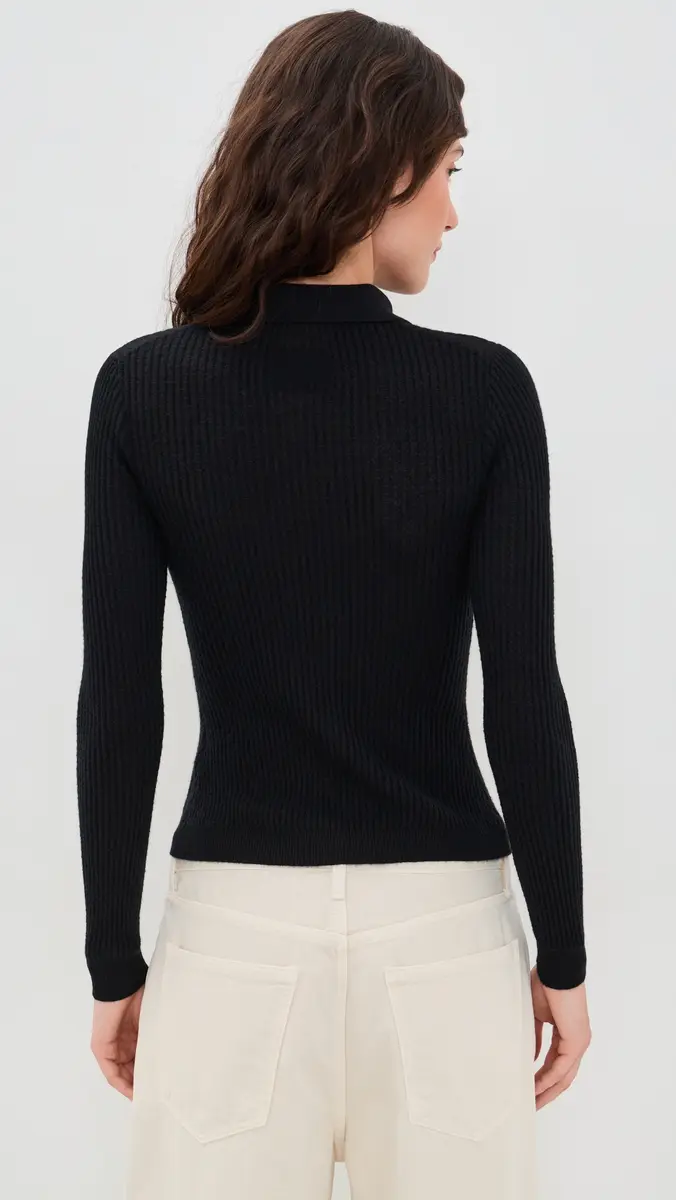 Guest In Residence Long Sleeve Cashmere Shrunken Polo | Thumbnail 3 Guest In Residence Long Sleeve Cashmere Shrunken Polo | Thumbnail 3